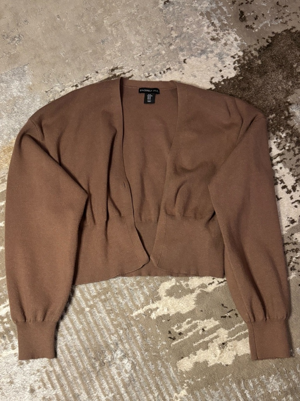 Chestnut Brown Open Knit Cardigan